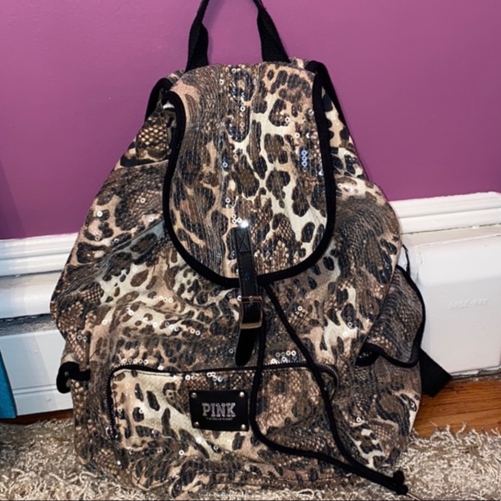 PINK VS sequin backpack